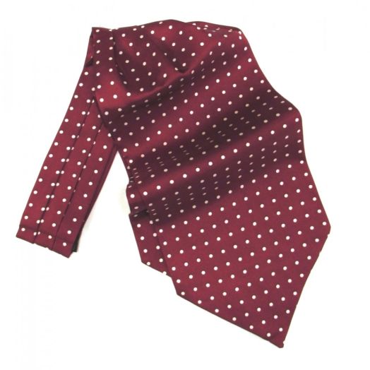 Atkinsons Silk Ascot - Polka Dot - Burgundy (85545)