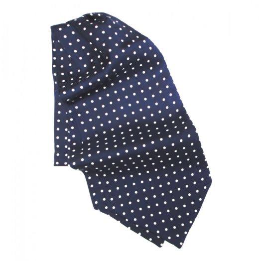 Atkinsons Silk Ascot - Polka Dot - Navy (85546)