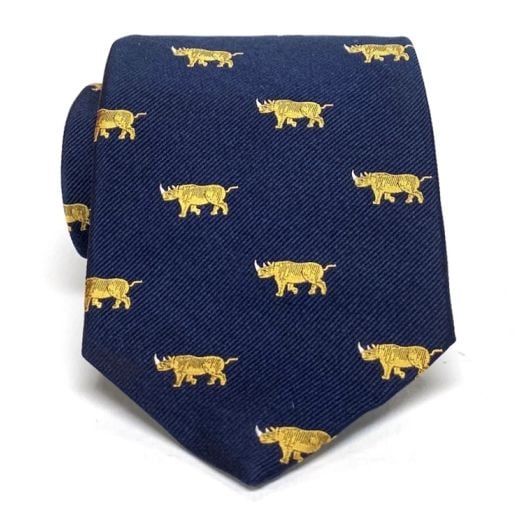 Atkinsons Silk Club Tie - Rhinos - Navy with Gold (88197)