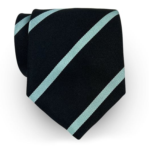 Atkinsons Silk Regimental Tie - Old Eton (Black & Mist Blue) (61585)