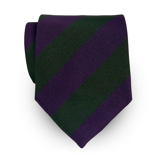 Atkinsons Silk Repp Stripe Tie - 1" Stripe Tie - Purple & Green (117449)