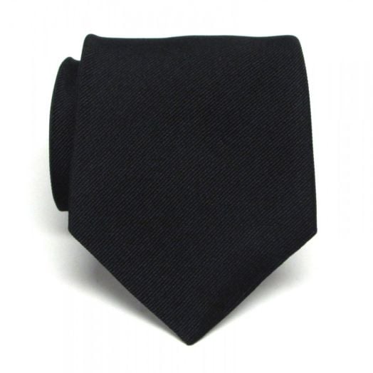 Atkinsons Woven Silk Twill Tie - Solid - Black (68471)