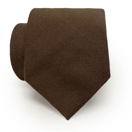 Atkinsons Wool Challis Necktie - Solid - Brown (092746)