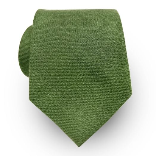 Atkinsons Wool Challis Necktie - Solid - Olive (092745)