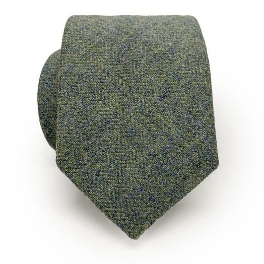 Atkinsons Wool Herringbone Necktie - Moss (88365)