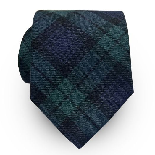 Atkinsons Wool Tartan Plaid Tie - Blackwatch (Extra Long) (92711)