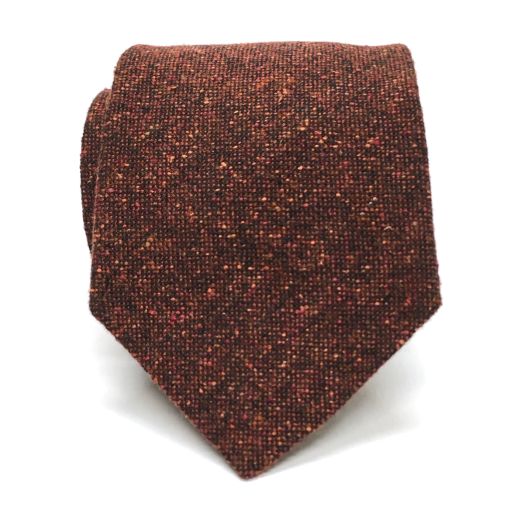 Atkinsons Wool Tweed Donegal Tie - Red Orange Mix (84047)