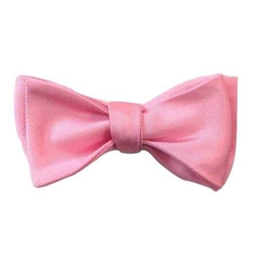 Atkinsons Woven Silk Twill Bow Tie - Solid - Pink (78842)
