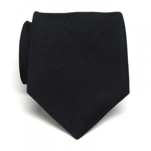 Atkinsons Woven Silk Twill Tie - Solid - Black (110409) Extra Long