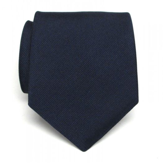Atkinsons Woven Silk Twill Tie - Solid - Navy (110410) Extra Long
