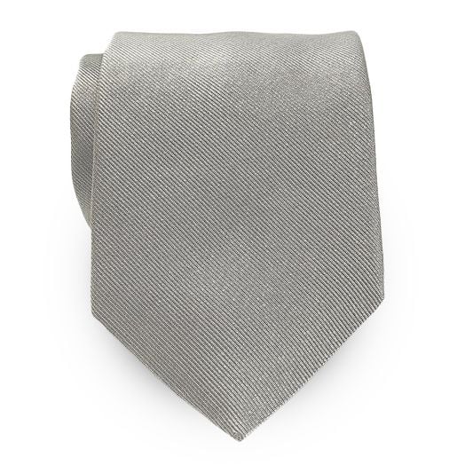 Atkinsons Woven Silk Twill Tie - Solid - Silver (107713)