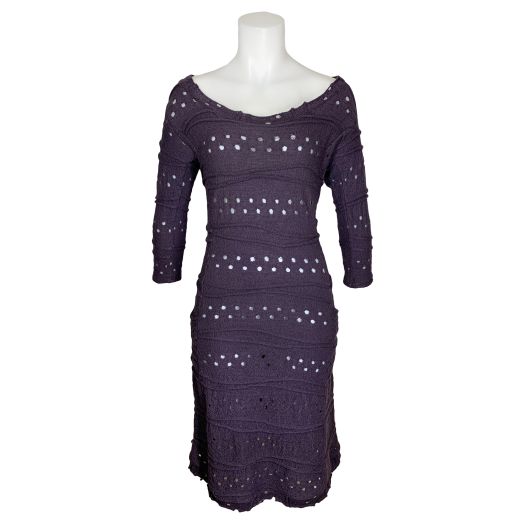 Audrey Wide Neck Cutout Knit Dress - Purple (10311)