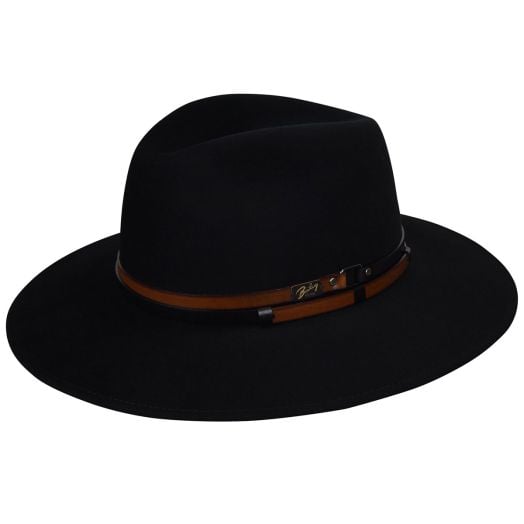 Bailey 'Elite Velour' Wool Felt Fedora - 3" Brim - Black