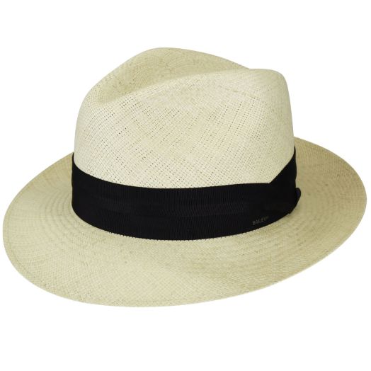 Bailey Straw Panama Fedora - Cuban - Natural with Black Band