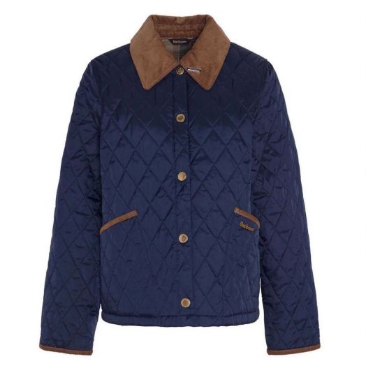 Barbour Womens 30th Anniversary Cropped Liddesdale Quilted Jacket - Navy