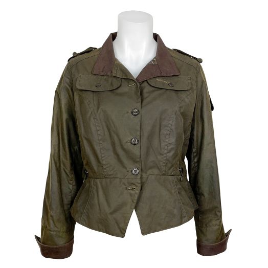 Barbour Women's "Made in England" Waxed Peplum Jacket - Sage (L2006)