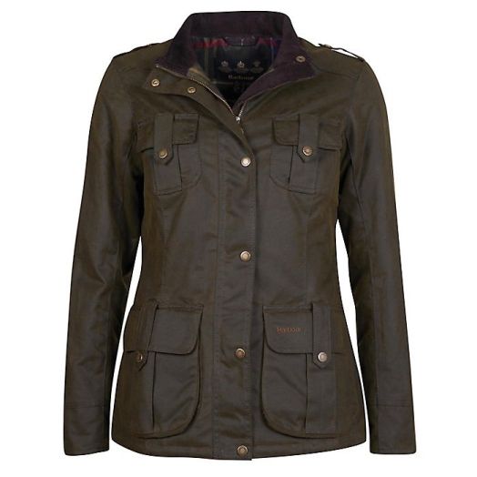Barbour Women's Winter Defence Wax Jacket - Olive (LWX1066OL51)