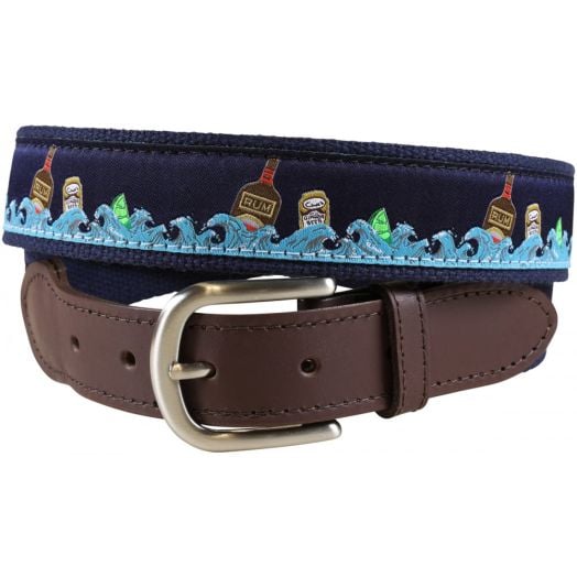 Belted Cow Leather Tab Belt - Dark and Stormy
