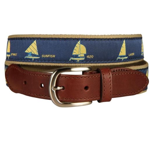 Belted Cow Leather Tab Belt - One Design (Navy)