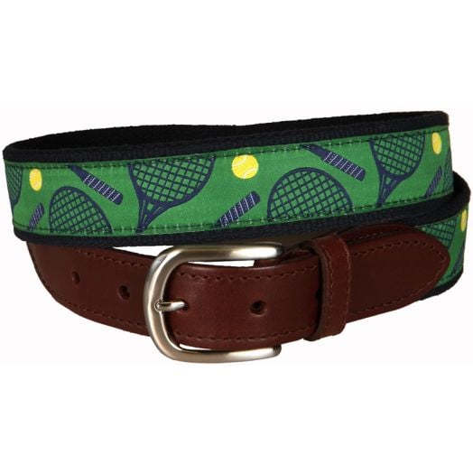 Belted Cow Leather Tab Belt - Tennis