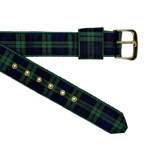 Women's Brass Grommetted Ribbon Watchband - Blackwatch (106921)