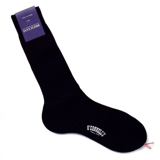 Bresciani Sized Dress Sock - Midcalf - Cotton - Black