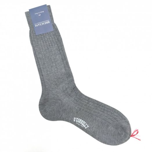 Bresciani Sized Dress Sock - Midcalf - Cotton - Pearl