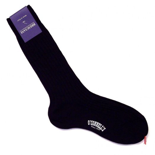 Bresciani Sized Dress Sock - Midcalf - Wool - Black