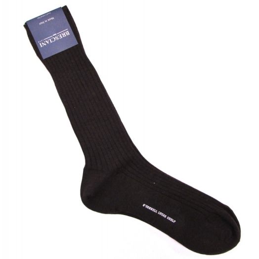 Bresciani Sized Dress Sock - Midcalf - Wool - Brown