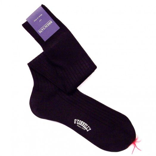 Bresciani Sized Dress Sock - Over-the-calf - Cotton - Brown