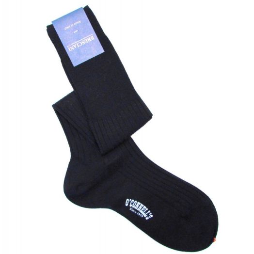 Bresciani Sized Dress Sock - Over-the-calf - Wool - Navy