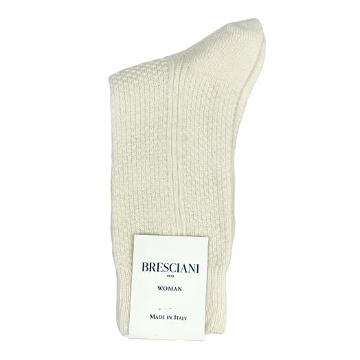 Bresciani Women's Wool & Alpaca Trouser Socks - Winter White (102306)