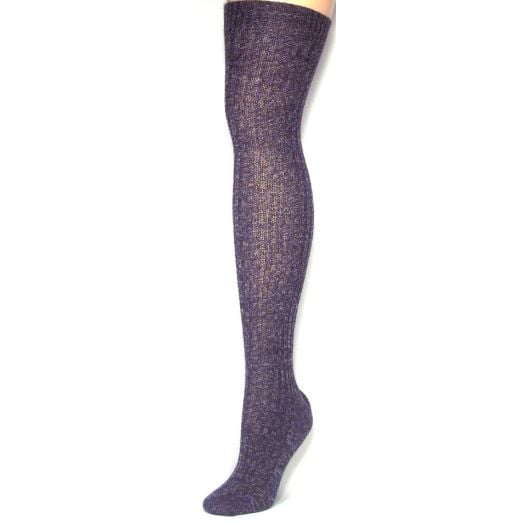 Bresciani Women's Wool Ribbed Knee Sock - Cobalt (63004)