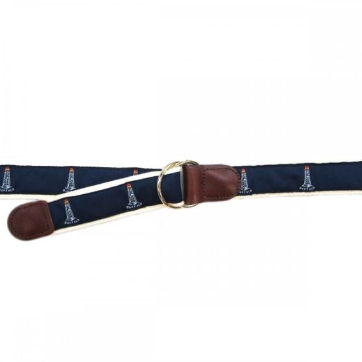 Buffalo Lighthouse D-Ring Ribbon Belt - Navy