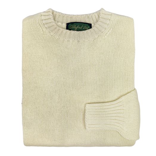 Byford NOS Women's Mercerized Cotton Crewneck Sweater - Cream