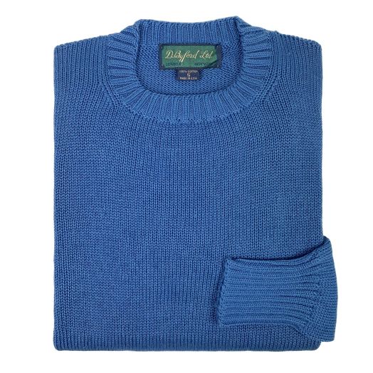 Byford NOS Women's Mercerized Cotton Crewneck Sweater - Denim