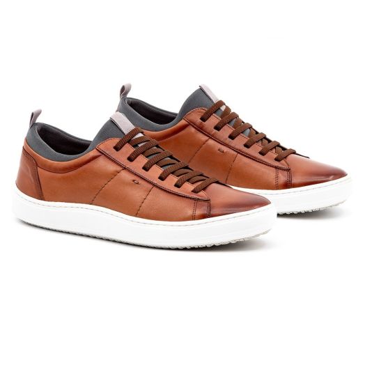 Cameron Hand-Finished Sheep Skin Sneaker - Whiskey