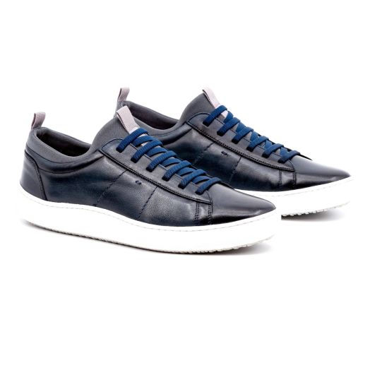 Cameron Hand-Finished Sheep Skin Sneaker - Navy