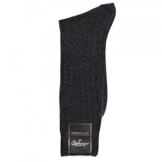 Cashmere mid-calf Bresciani Socks - Charcoal (67506)