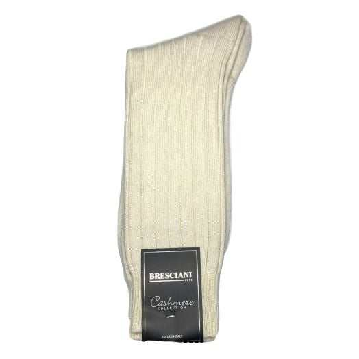Cashmere mid-calf Bresciani Socks - Ivory (91158)