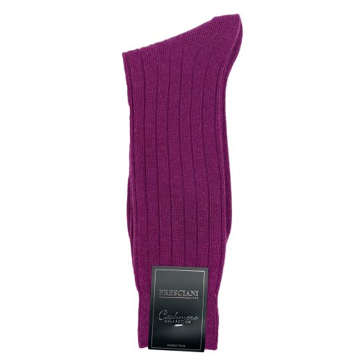 Cashmere mid-calf Bresciani Socks - Magenta (100421)