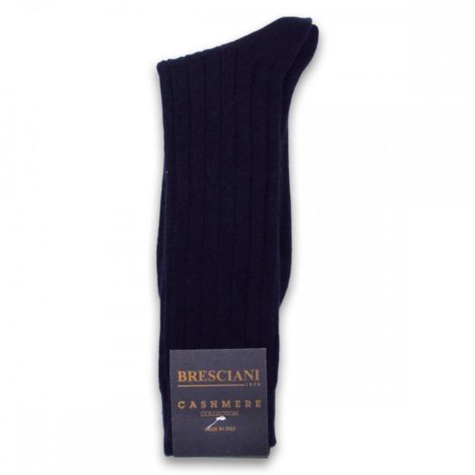 Cashmere mid-calf Bresciani Socks - Medium Navy (25271)