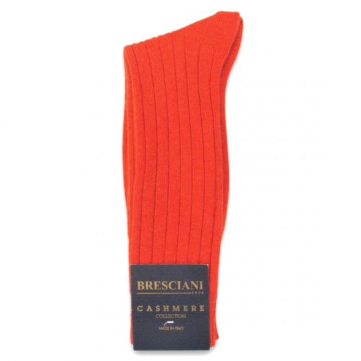 Cashmere mid-calf Bresciani Socks - Orange (25270)