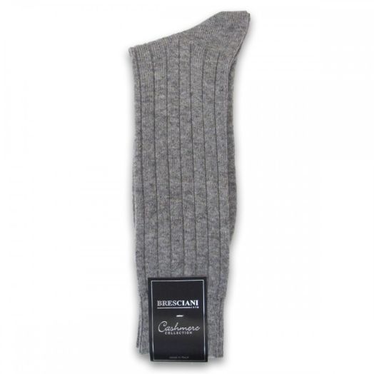 Cashmere mid-calf Bresciani Socks - Pearl Grey (67507)