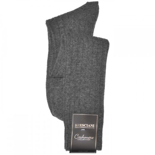 Cashmere Over-the-Calf Bresciani Socks - Medium Grey (82679)
