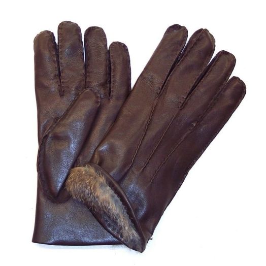 Chester Jefferies Cape Gloves - Rabbit Fur lined - Brown