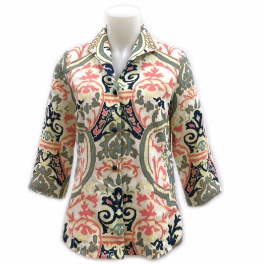 Connie Roberson Women's Tunic - Ronette - Verona Coral Navy (088HL)