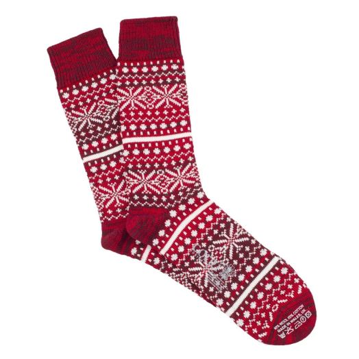 Corgi Apres Ski Fair Isle Boot Socks - Red (098852)