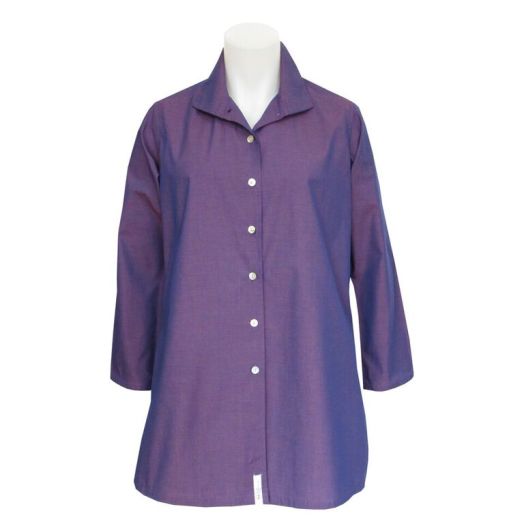 O'Connell's Women's Cotton End-on-End Tunic - Martha - Purple Iridescent (P71)