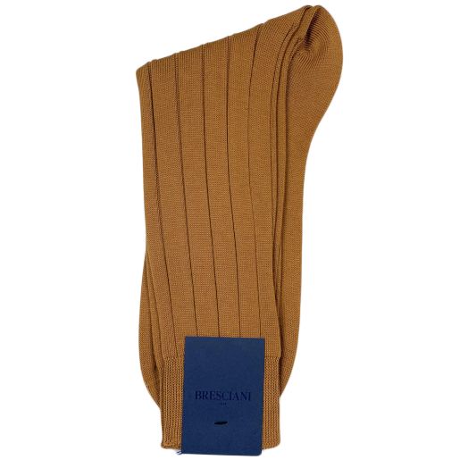 Cotton Mid-Calf Besciani Fine Gauge Socks - Cinnamon (102419)